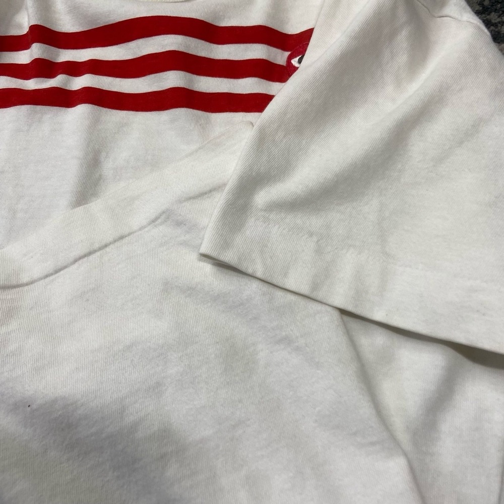 PLAY Comme des Garçons Vintage Y2K White T-Shirt RARE Three Stripes Men's S - Picture 6 of 7